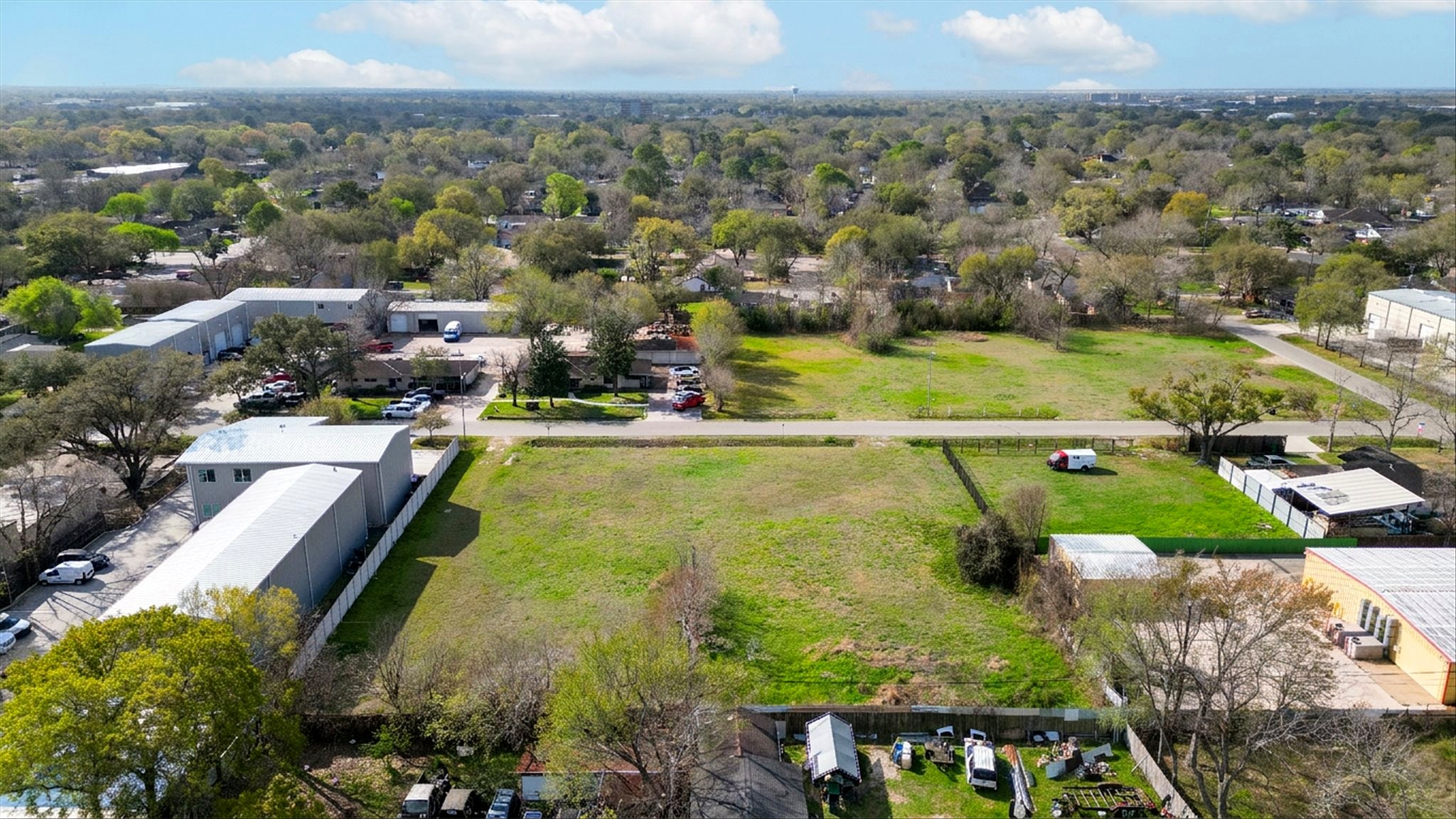 Aerial overview of both development sites